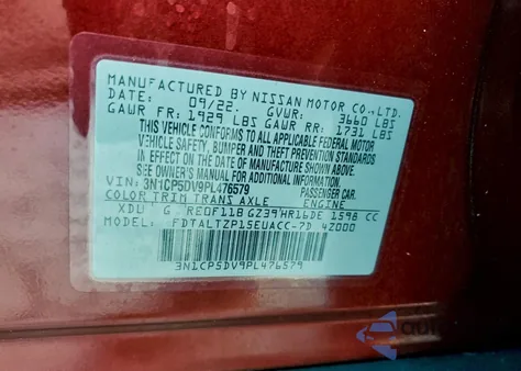 2023 Nissan Kicks Sr from USA, damaged, VIN 3N1CP5DV9PL476579